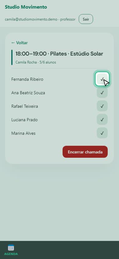 Toque para marcar presença.